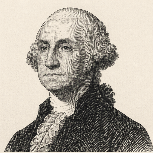 Woodcut portrait of George Washington, first U.S. President who embodied the Restraining Mode by declining power to preserve constitutional order